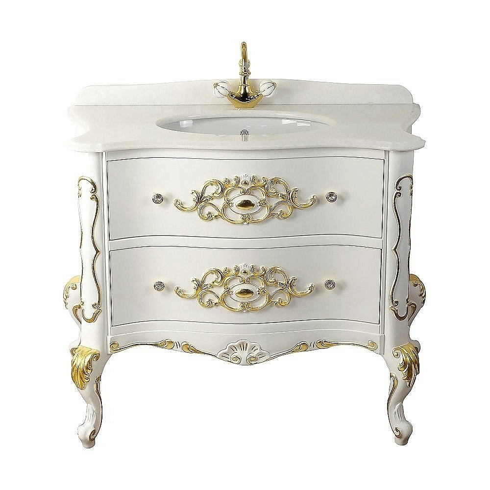 Тумба с раковиной Migliore Virginia 110 белая для ванной в интернет-магазине Sanbest