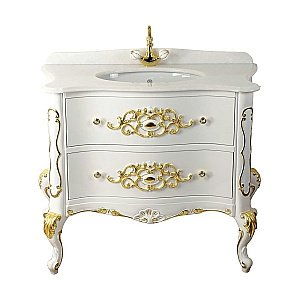 Тумба с раковиной Migliore Virginia 110 белая для ванной в интернет-магазине Sanbest