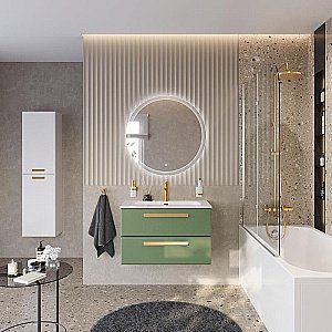 Тумба с раковиной Cezares ECO-CER-N 80 ECO-CER-N-800-2C-SO-PS-P фисташковый софт для ванной в интернет-магазине Sanbest