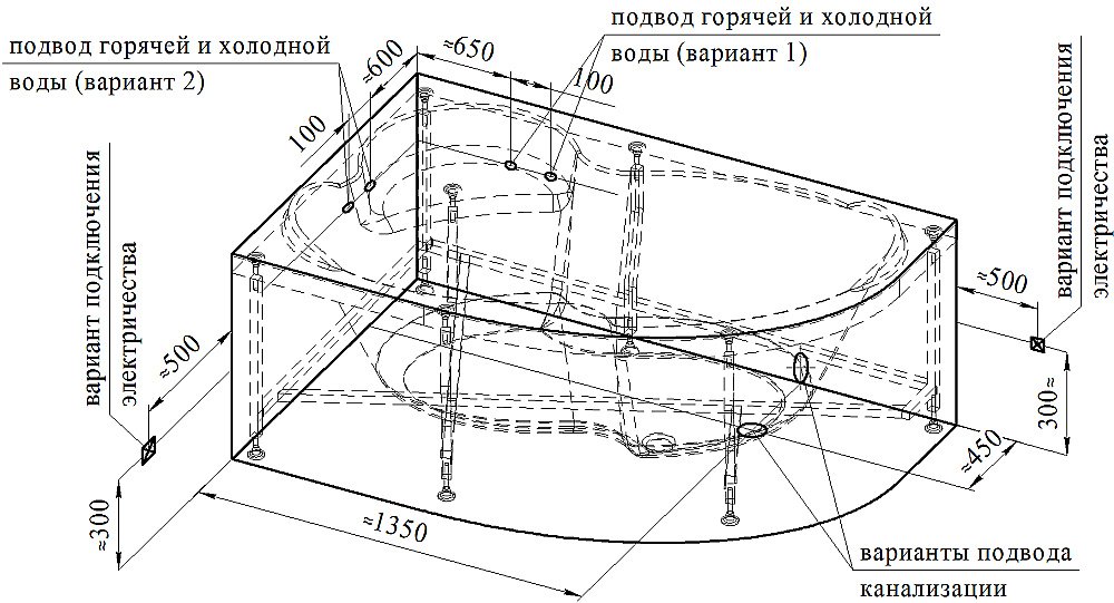 Ванна акриловая Vannesa Ирма 2-78-0-9-217 169х110 купить в интернет-магазине Sanbest