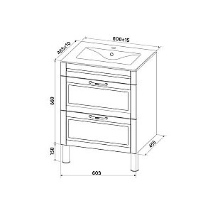 Тумба с раковиной Iddis Oxford OXF60W0i95K 60 для ванной в интернет-магазине Sanbest