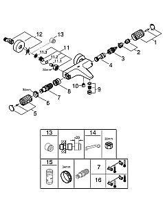 Смеситель для ванны Grohe Grohtherm 1000 Performance 34830000 хром купить в интернет-магазине сантехники Sanbest
