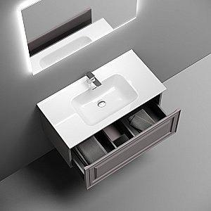 Тумба с раковиной Sancos Very 90 VR90SM серая матовая для ванной в интернет-магазине Sanbest