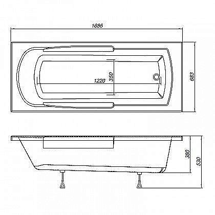 Акриловая ванна Aquanet Extra 205482 170x70 с к/с купить в интернет-магазине Sanbest