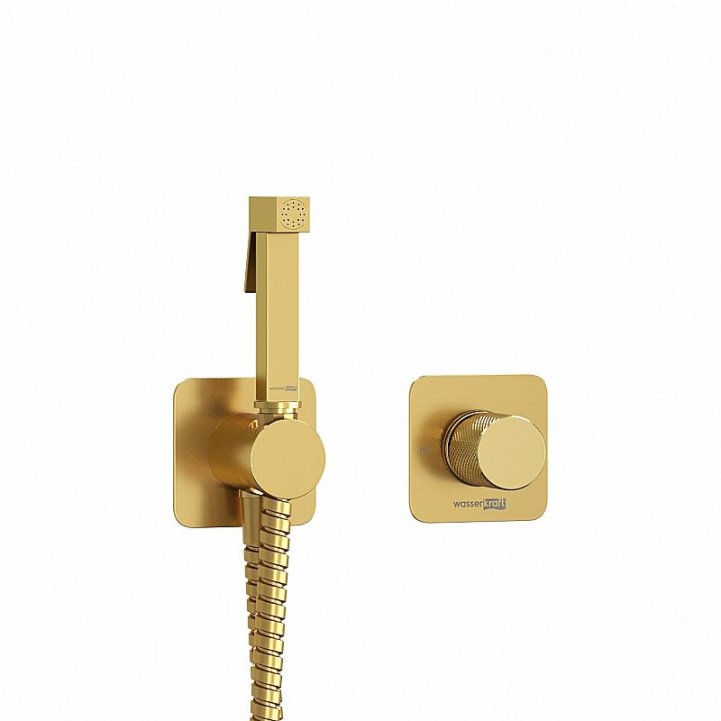 Гигиенический душ WasserKRAFT Schunter 8200 SET2874 золото матовое купить в интернет-магазине сантехники Sanbest