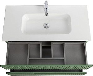 Тумба с раковиной Cezares DUET-N 100 DUET-N-1000-2C-SO-PS-P фисташковый софт для ванной в интернет-магазине Sanbest