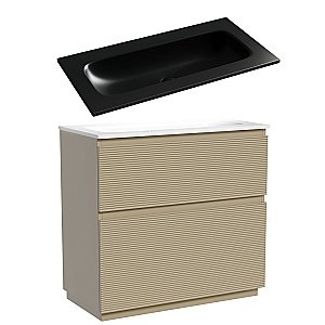 Тумба с раковиной Sancos FOLK Floor FL90FCP/CN7019MBWx 90 Капучино для ванной в интернет-магазине Sanbest