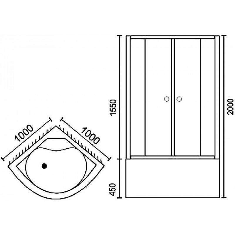 Душевой уголок Royal Bath RB100BK-C 100х100 матовый купить в интернет-магазине Sanbest