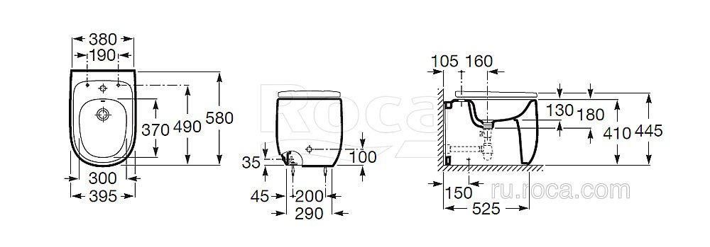 Биде напольное Roca Beyond 3570B8000 купить в интернет-магазине Sanbest