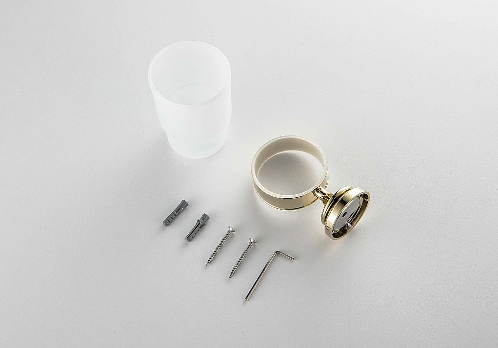 Стакан Aquatek Классик AQ4504PG стекло матовое/золото полированное купить в интернет-магазине сантехники Sanbest