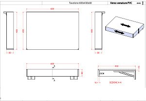 Консоль подвесная Cezares TAVOLONE 41784+50179 60 белый для ванной в интернет-магазине сантехники Sanbest