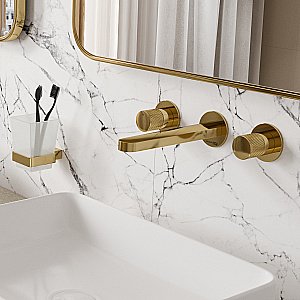 Смеситель для раковины WasserKRAFT Ems 7600 7645 золото купить в интернет-магазине сантехники Sanbest