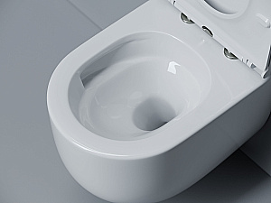 Унитаз подвесной Ceramica Nova Voga CN4012T белый, безободковый, с крышкой микролифт, слив торнадо купить в интернет-магазине Sanbest