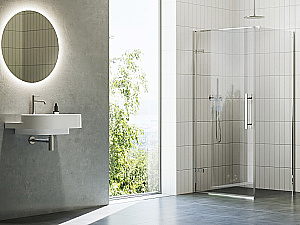 Душевой уголок Ravak Cool! COSD1+COPS 90x80 профиль блестящий хром/стекло прозрачное купить в интернет-магазине Sanbest