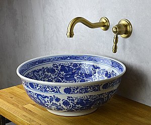 Раковина накладная Bronze de Luxe Dragons 41 6050 с декором купить в интернет-магазине Sanbest