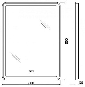 Зеркало BelBagno SPC-MAR-600-800-LED-TCH-SND 60х80 в ванную от интернет-магазине сантехники Sanbest
