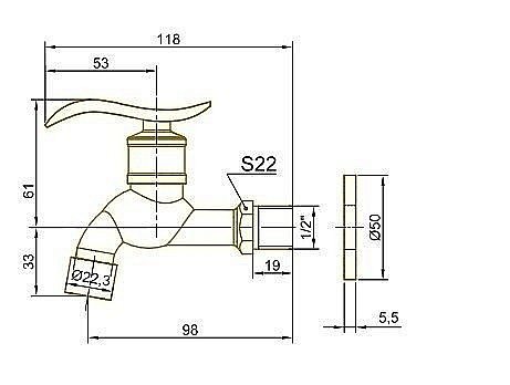 Сливной кран для бани Bronze De Luxe 21974/1 купить в интернет-магазине сантехники Sanbest