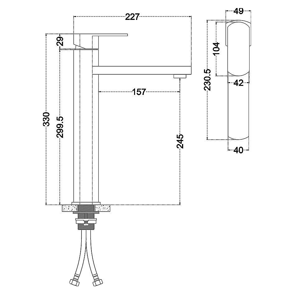 Смеситель для раковины Melana Stello 610302 сатин купить в интернет-магазине сантехники Sanbest