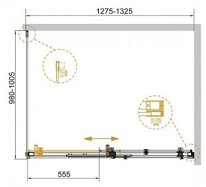 Душевой уголок Cezares STYLUS-SOFT-AH-1 130x100 купить в интернет-магазине Sanbest