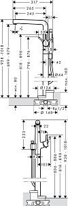 Смеситель для ванны напольный Hansgrohe Talis S 72412000 купить в интернет-магазине сантехники Sanbest