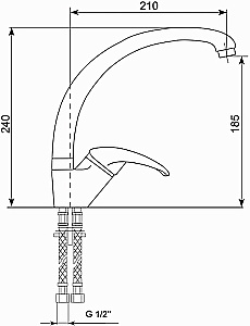 Смеситель для кухни MIXLINE ML-GS02 533170 графит купить в интернет-магазине сантехники Sanbest