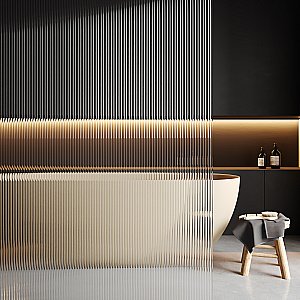 Душевое ограждение WasserKRAFT Rur 30W40BG-FL 120 стекло рифленое/профиль золото купить в интернет-магазине Sanbest