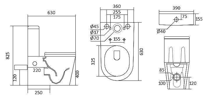 Унитаз напольный Aquatek Европа AQ2903WS-00 белый, без крышки, с бачком, безободковый купить в интернет-магазине Sanbest