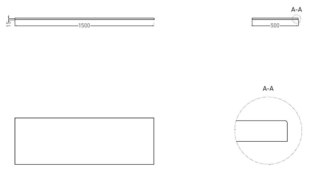 Столешница Salini Costa 200124M 150 S-Stone матовая для ванной в интернет-магазине сантехники Sanbest