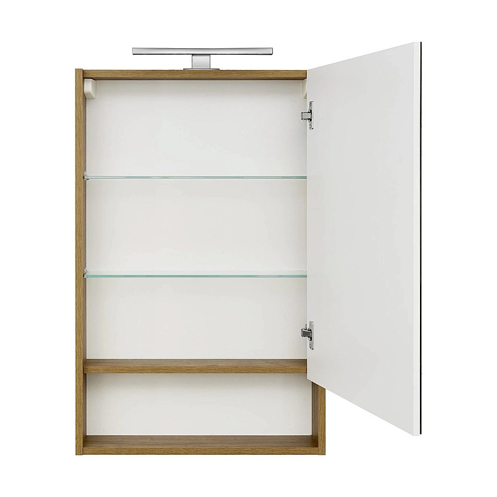 Зеркальный шкаф Акватон Сканди 55 белый/дуб рустикальный купить в интернет-магазине сантехники Sanbest