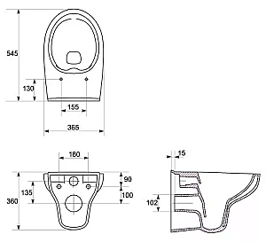 Унитаз подвесной Cersanit NATURE CO DPL EO c инсталляцией BLACK/кнопка LEON хром глянцевый, с крышкой микролифт, безободковый купить в интернет-магазине Sanbest