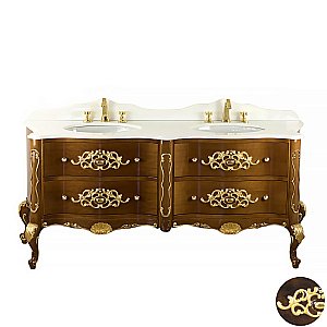 Тумба с раковиной Migliore Virginia 193 темный орех для ванной в интернет-магазине Sanbest