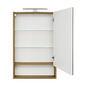 Зеркальный шкаф Акватон Сканди 55 белый/дуб рустикальный купить в интернет-магазине сантехники Sanbest