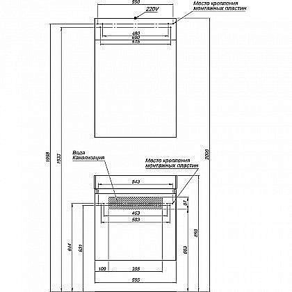 Зеркальный шкаф Aquanet Йорк 60 купить в интернет-магазине сантехники Sanbest