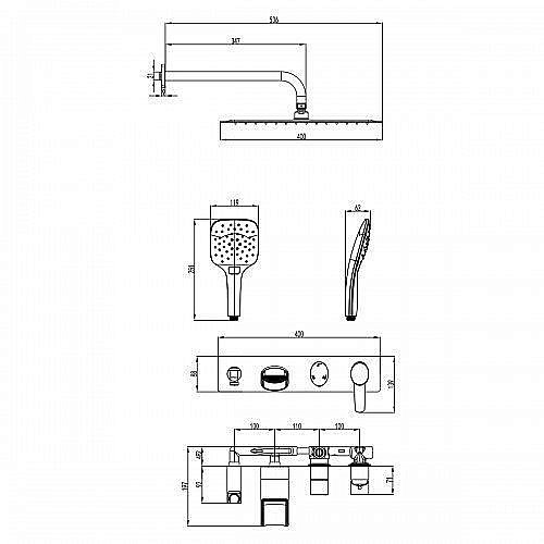 Душевая система Lemark Atlantiss LM3225C купить в интернет-магазине сантехники Sanbest