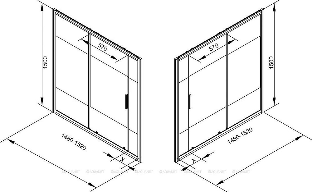 Шторка для ванны Aquanet Practic AE10-B-150H150U-CP купить в интернет-магазине Sanbest