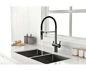 Смеситель для кухни Paulmark Gravity Gr213888-GM вороненая сталь купить в интернет-магазине сантехники Sanbest