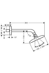Верхний душ Hansgrohe Raindance 27370000 купить в интернет-магазине сантехники Sanbest