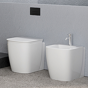 Приставной унитаз Black&White Gravity 7777WX безободковый, слив-торнадо, с крышкой микролифт, белый глянцевый купить в интернет-магазине Sanbest