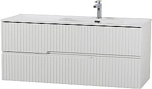 Тумба с раковиной Cezares DUET-N 120 DUET-N-1200-2C-SO-BL белая глянцевая левая/правая для ванной в интернет-магазине Sanbest