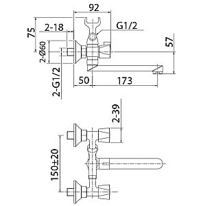Смеситель для ванны Milardo Tring TRISB02M02 хром купить в интернет-магазине сантехники Sanbest