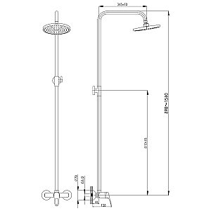 Душевая система Rossinka B B35-44 купить в интернет-магазине сантехники Sanbest