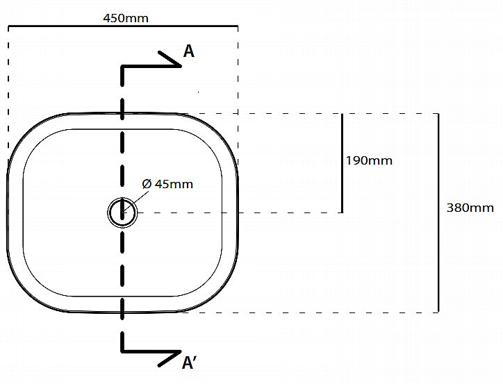 Раковина накладная Galassia SmartB 45 7406 белая купить в интернет-магазине Sanbest
