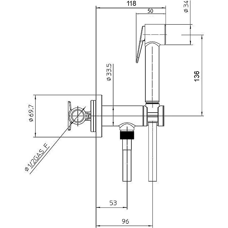 Гигиенический душ Bossini Paloma Brass E37007B.030 хром купить в интернет-магазине сантехники Sanbest