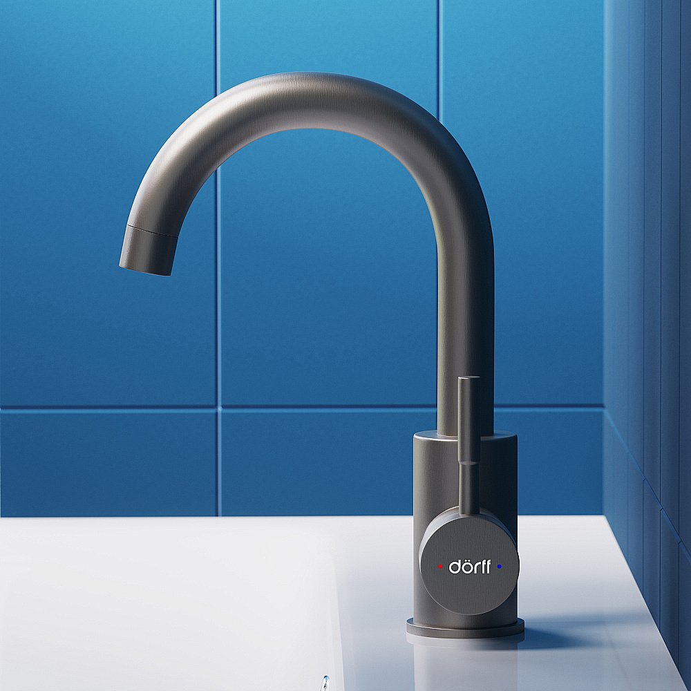 Смеситель для раковины Dorff Logic D3002101SS сталь купить в интернет-магазине сантехники Sanbest