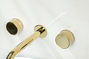 Смеситель для раковины Boheme Prestige 152-2-G-PR золото купить в интернет-магазине сантехники Sanbest