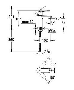 Смеситель для раковины Grohe Eurostyle Cosmopolitan 32468 20E купить в интернет-магазине сантехники Sanbest