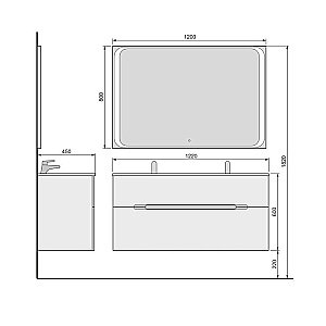 Тумба с раковиной Jorno Modul 120 для ванной в интернет-магазине Sanbest
