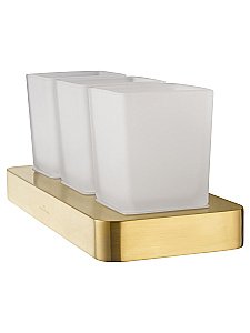 Три стакана для зубных щеток с держателем WONZON & WOGHAND LOTTE WW-8338-BG брашированное золото купить в интернет-магазине сантехники Sanbest