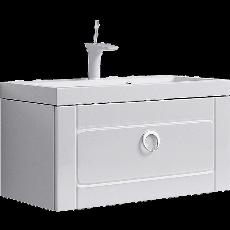 Тумба с раковиной AQWELLA Infinity 80 белая для ванной в интернет-магазине Sanbest