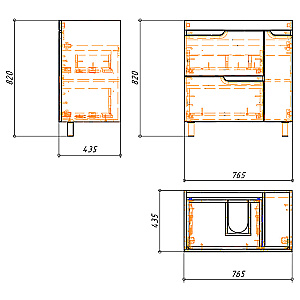 Тумба с раковиной Azario KANTRI 80/2 Н CS00097254 белая для ванной в интернет-магазине Sanbest